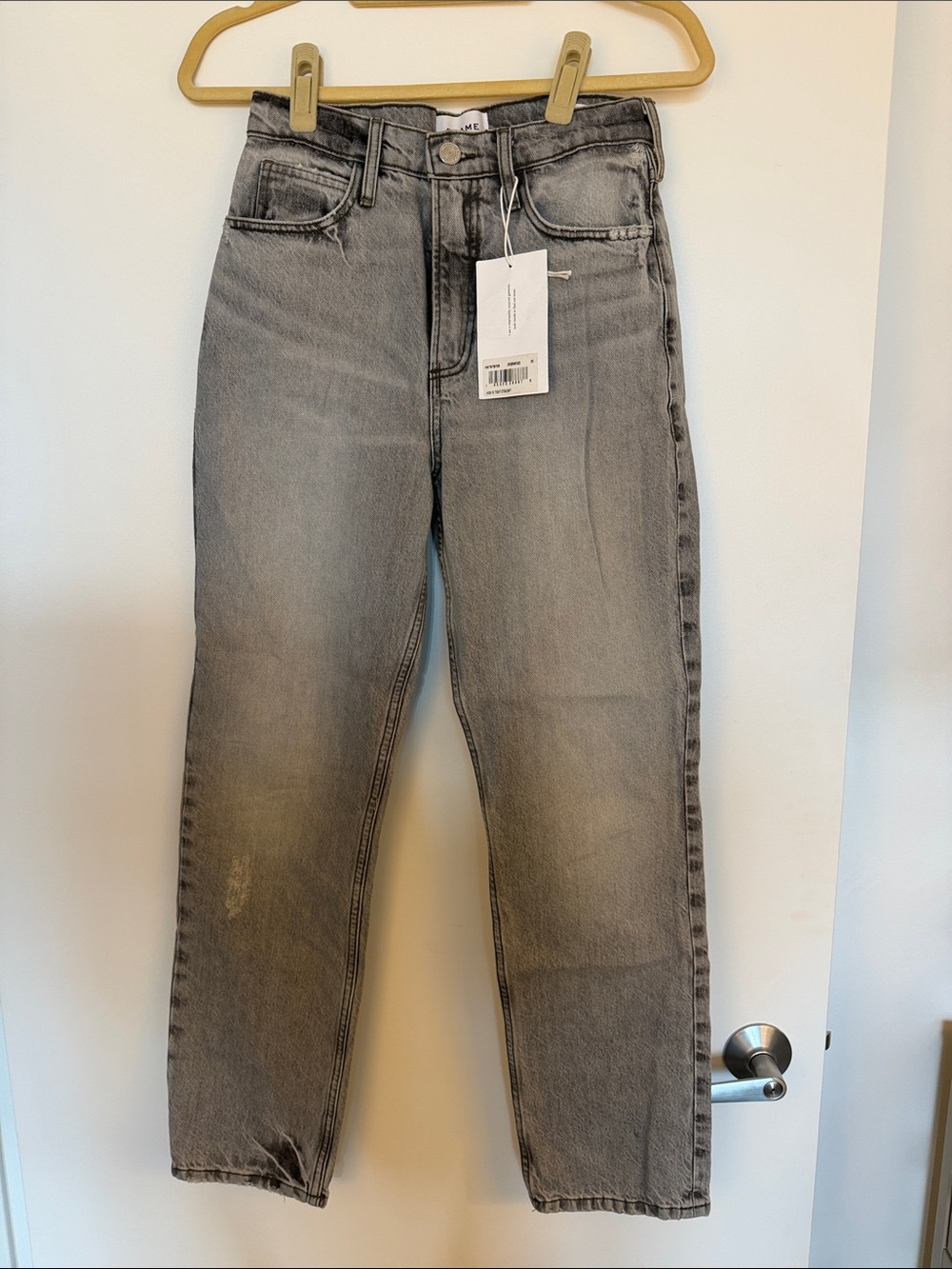 Frame Denim Women's Straight-Leg Jeans in Gray Wash